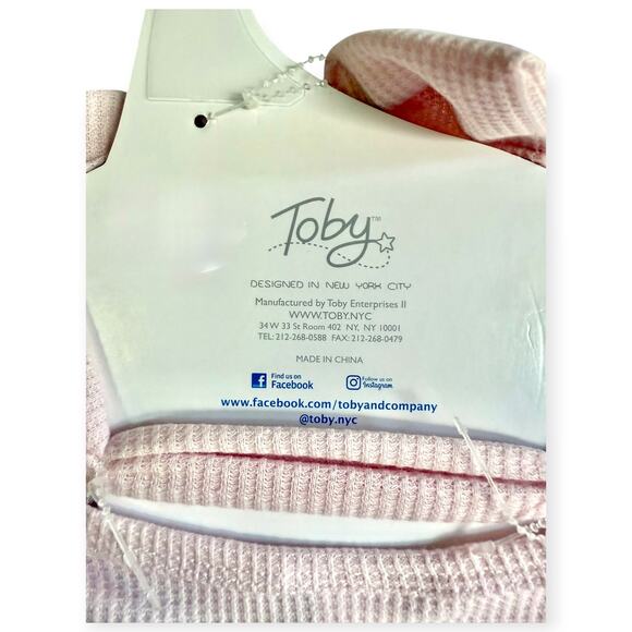 NWT Toby Baby 3 Pc Knot Gown Headband Booties Pink Ribbed Newborn/0-3M - Picture 4 of 5